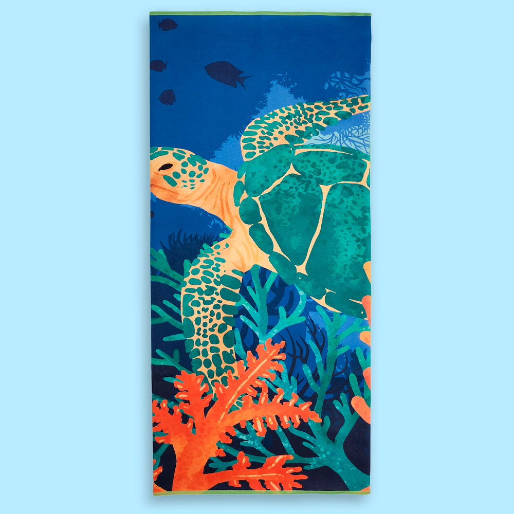 Toalla de microfibra viajera • Tortuga verde