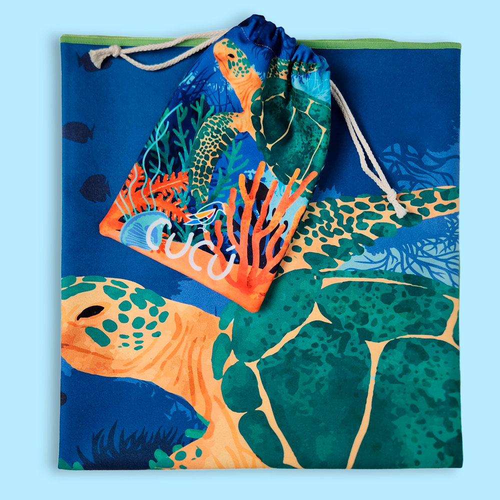 Toalla de microfibra viajera • Tortuga verde