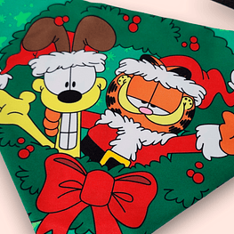 Pañoleta mascotas / doble Faz -  Garfield navidad