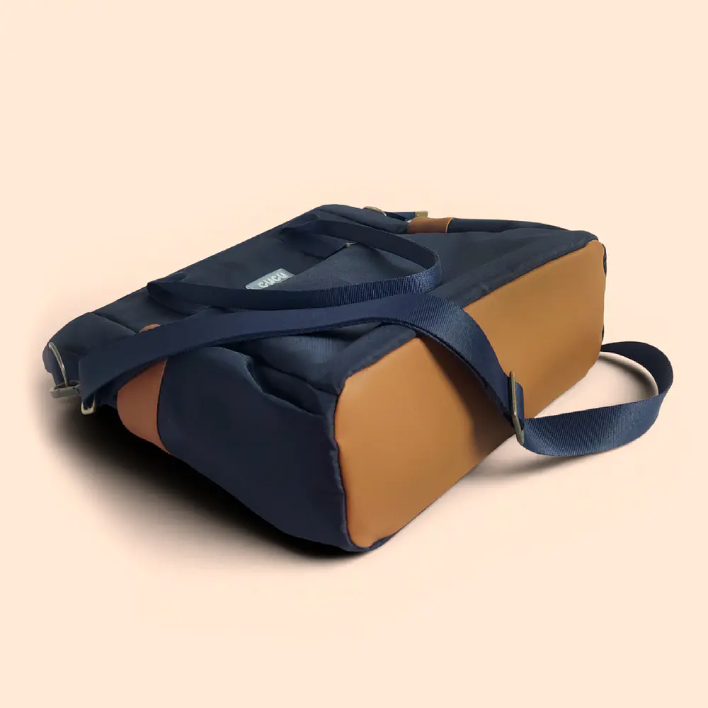 Tote Mykonos • Azul / caramelo