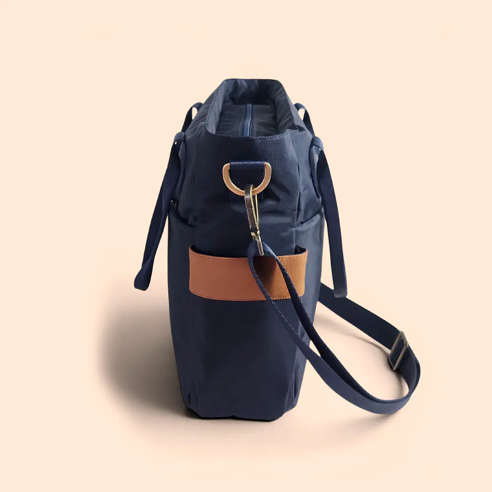 Tote Mykonos • Azul / caramelo