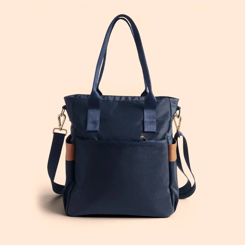 Tote Mykonos • Azul / caramelo