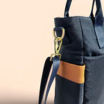 Tote Mykonos • Azul / caramelo