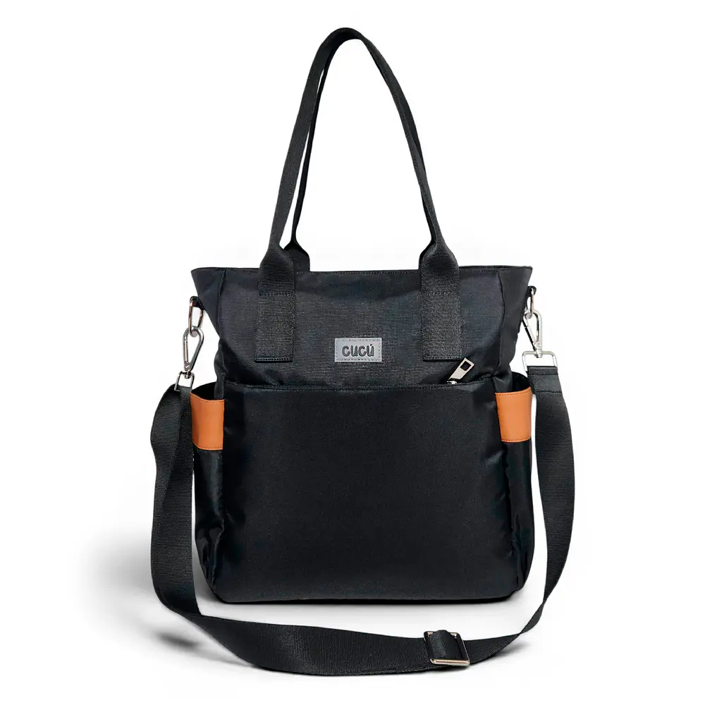 Tote Mykonos • Negro / caramelo
