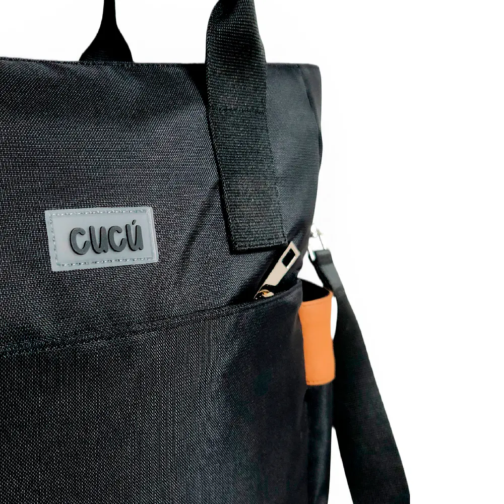 Tote Mykonos • Negro / caramelo