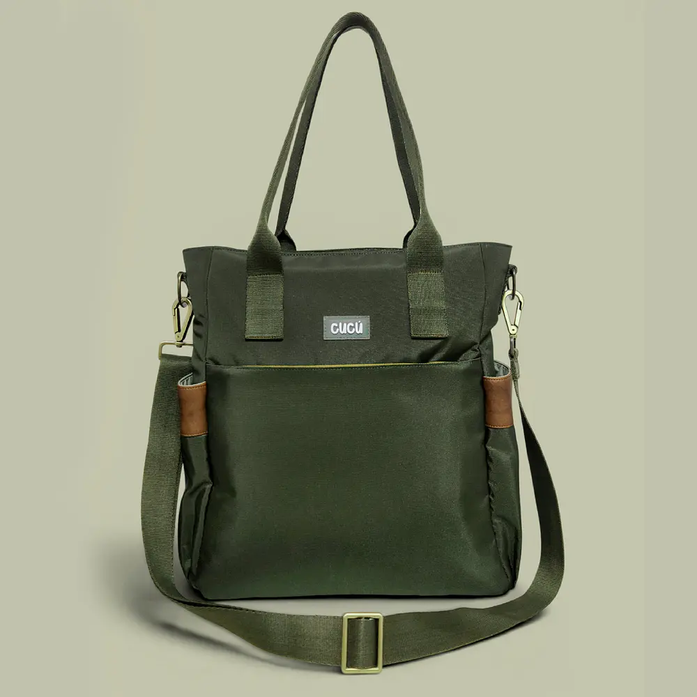 Tote Mykonos • Verde militar / tabaco