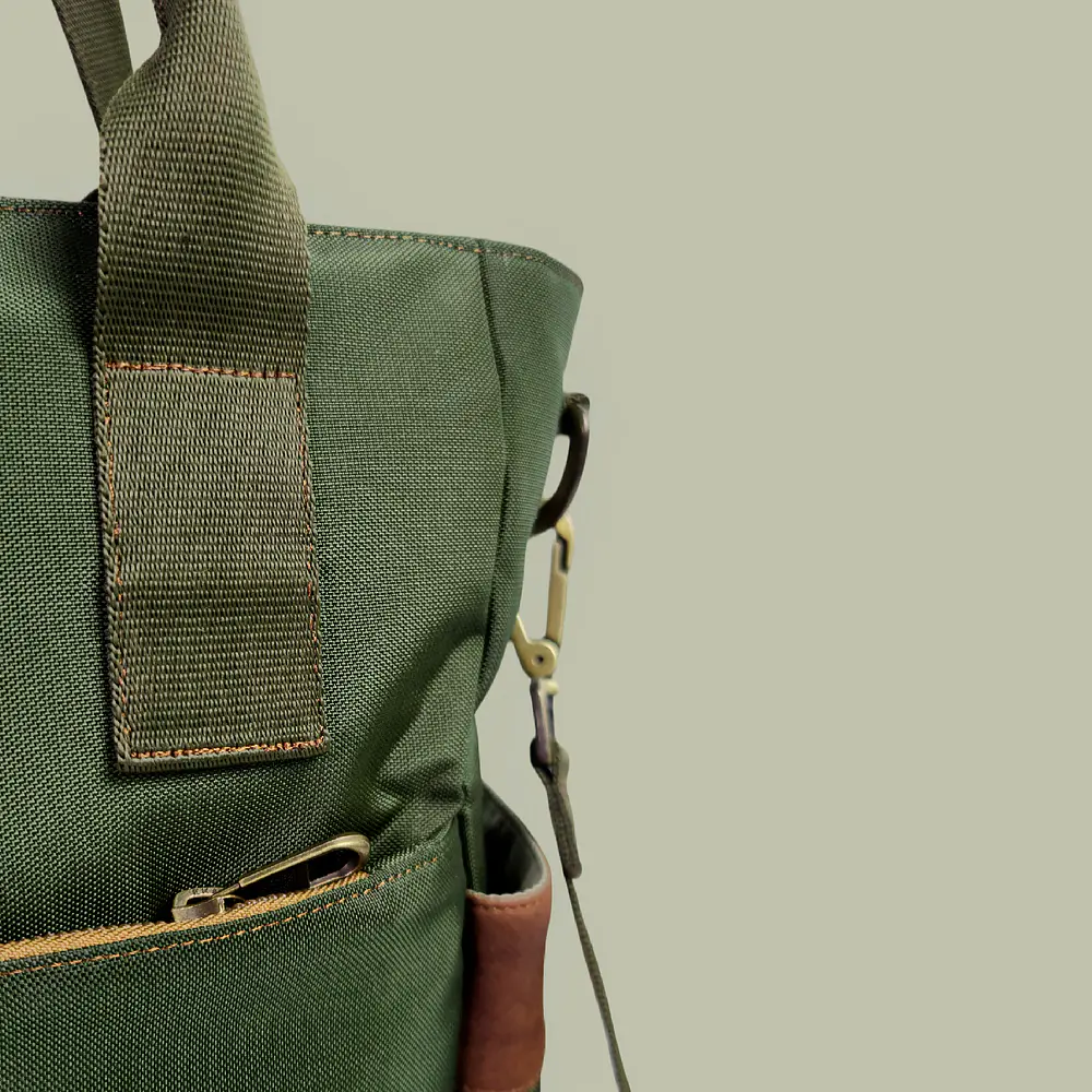 Tote Mykonos • Verde militar / tabaco