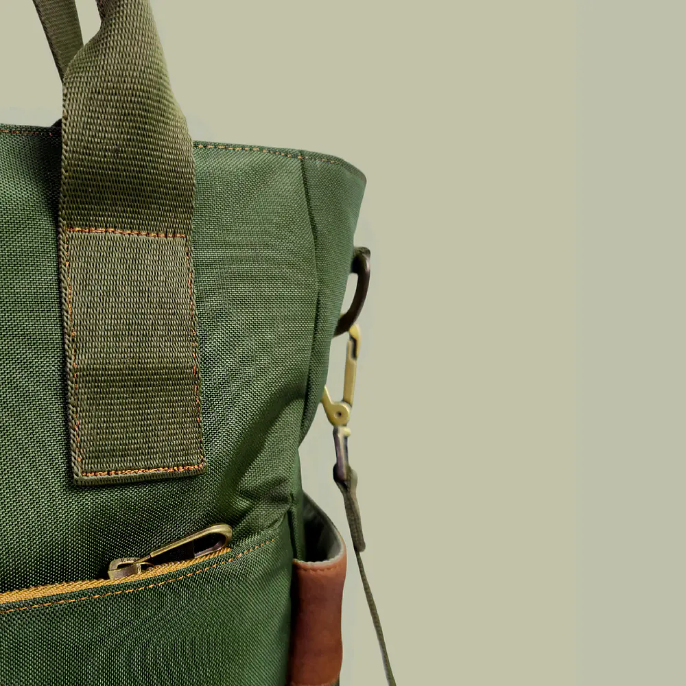 Tote Mykonos • Verde militar / tabaco