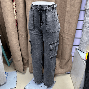 JEANS CARGO gris 2599-4