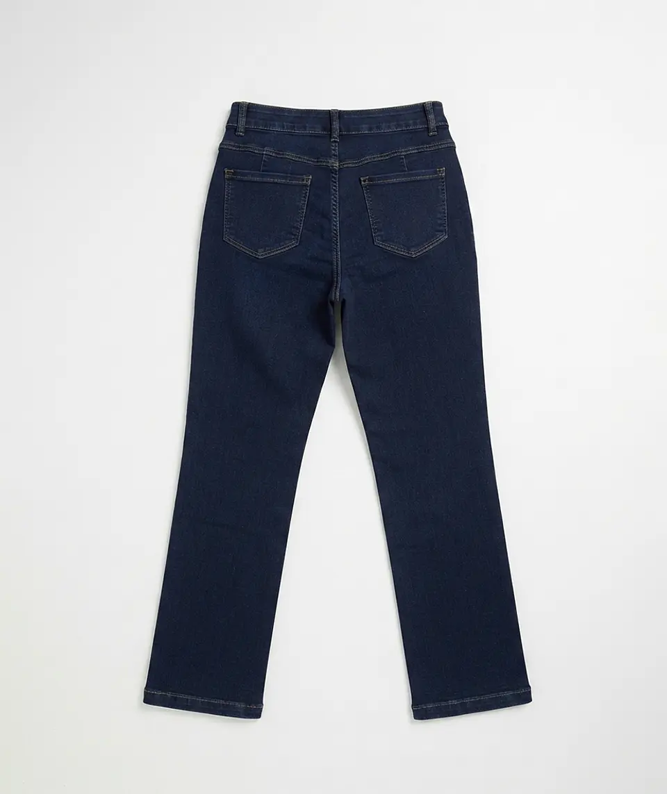 Jeans Wide Leg Mujer Tiro Alto Azul Marino 4