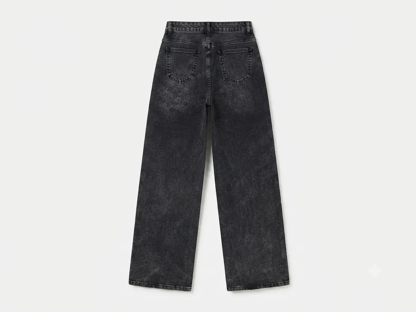 Jeans Wide Leg Mujer Tiro Alto Grafito Lavado Pretina Cruzada 4