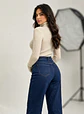 Jeans Palazo Mujer Tiro Alto Azul Marino - Miniatura 2