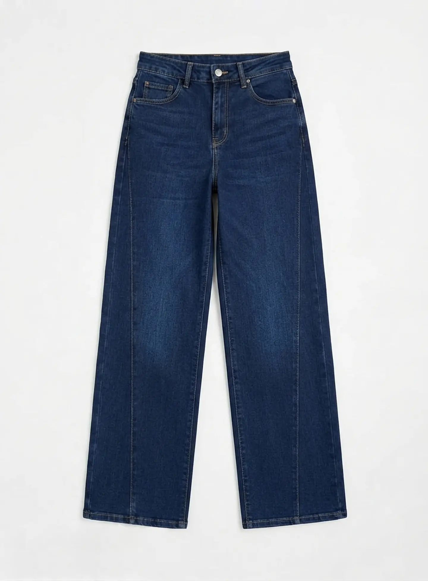 Jeans Palazo Mujer Tiro Alto Azul Marino 3
