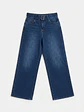Jeans Wide Leg Mujer Azul Focalizado con Cinturón - Miniatura 3