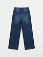 Jeans Wide Leg Mujer Azul Focalizado con Cinturón - Miniatura 4