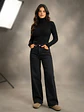 Jeans Wide Leg Mujer Tiro Alto Grafito Oscuro - Miniatura 1