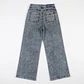 Jeans Palazo Mujer Tiro Alto Gris Nevado Linea Frontal - Miniatura 3