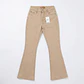 Jeans Flare Mujer Tiro Alto Beige con Push-Up - Miniatura 2