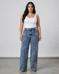 Jeans Wide Leg Azul Nevado Elasticado - Miniatura 1