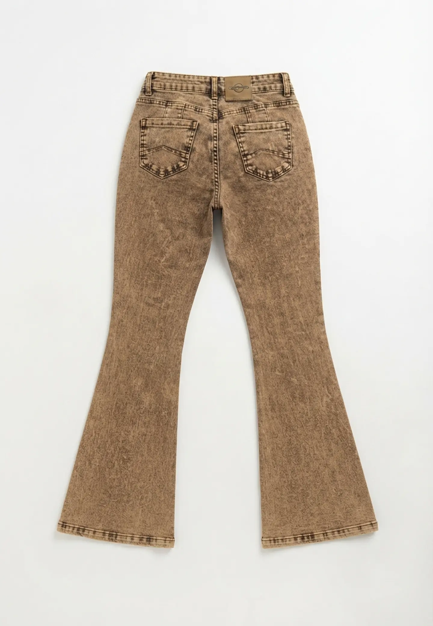 Jeans Flare Acampanado Beige Nevado con Push-Up 4