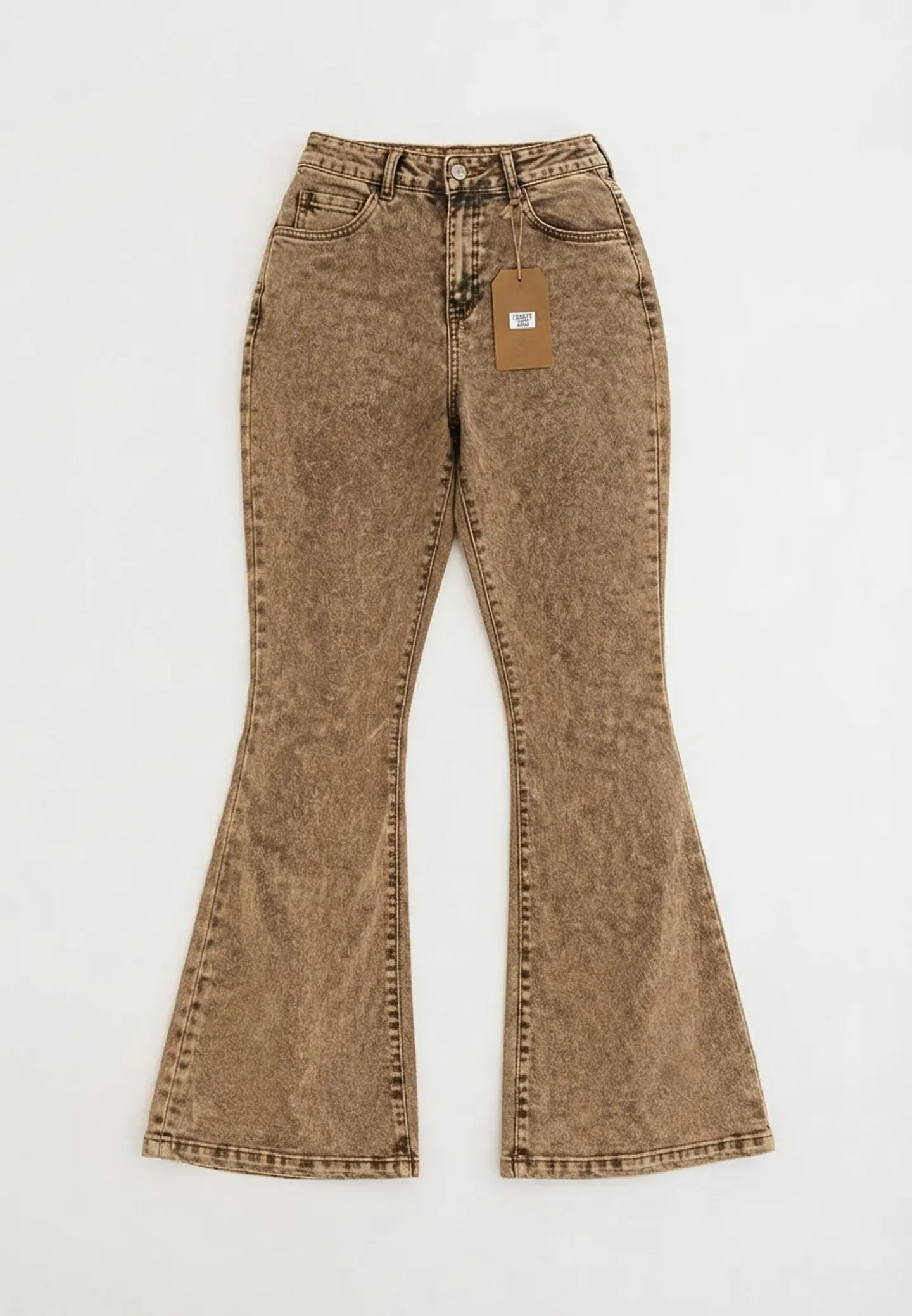 Jeans Flare Acampanado Beige Nevado con Push-Up 3
