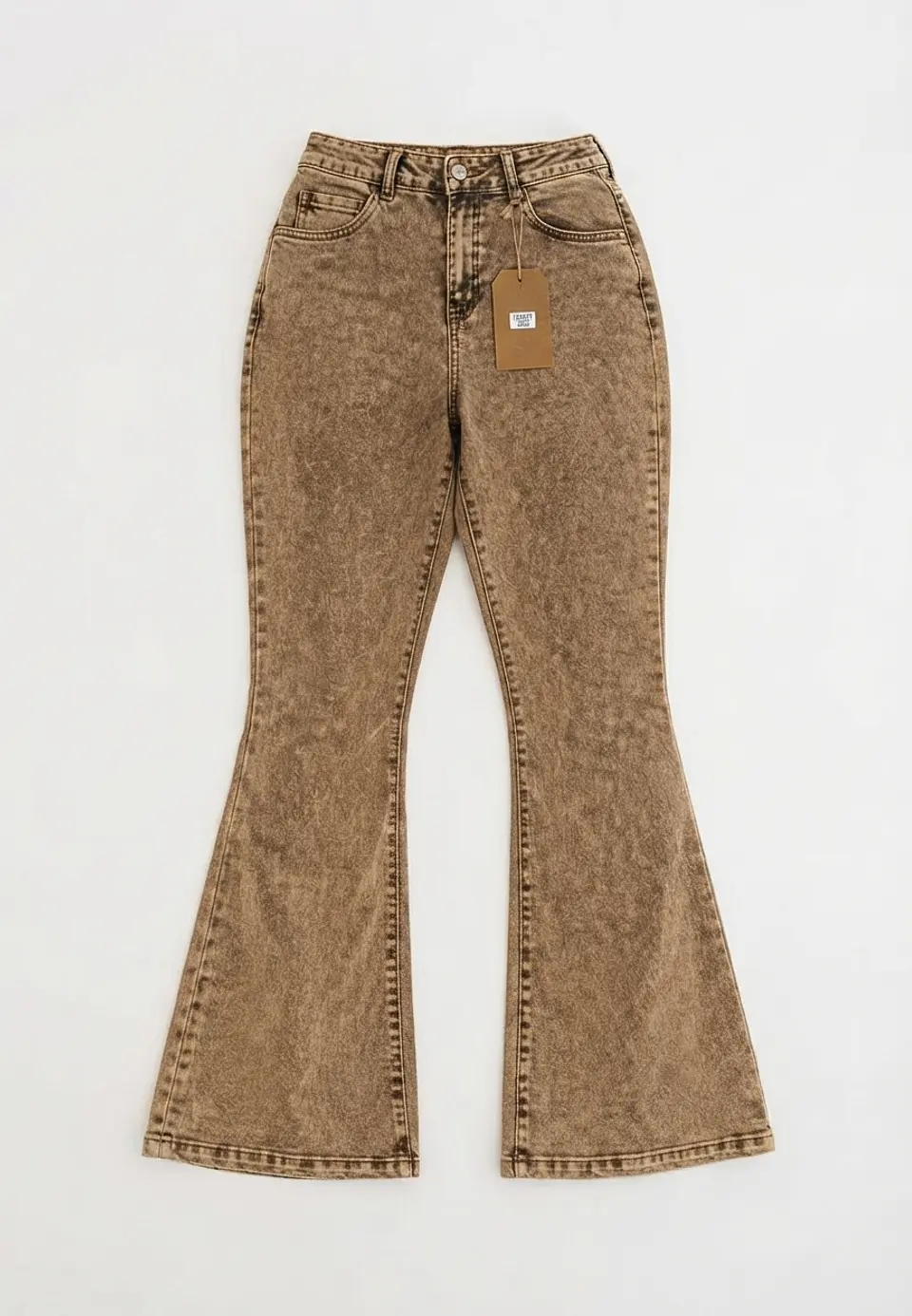Jeans Flare Acampanado Beige Nevado con Push-Up 3