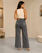 Jeans Palazo Tiro Alto Mujer Gris Grafito Jaspeado - Miniatura 2
