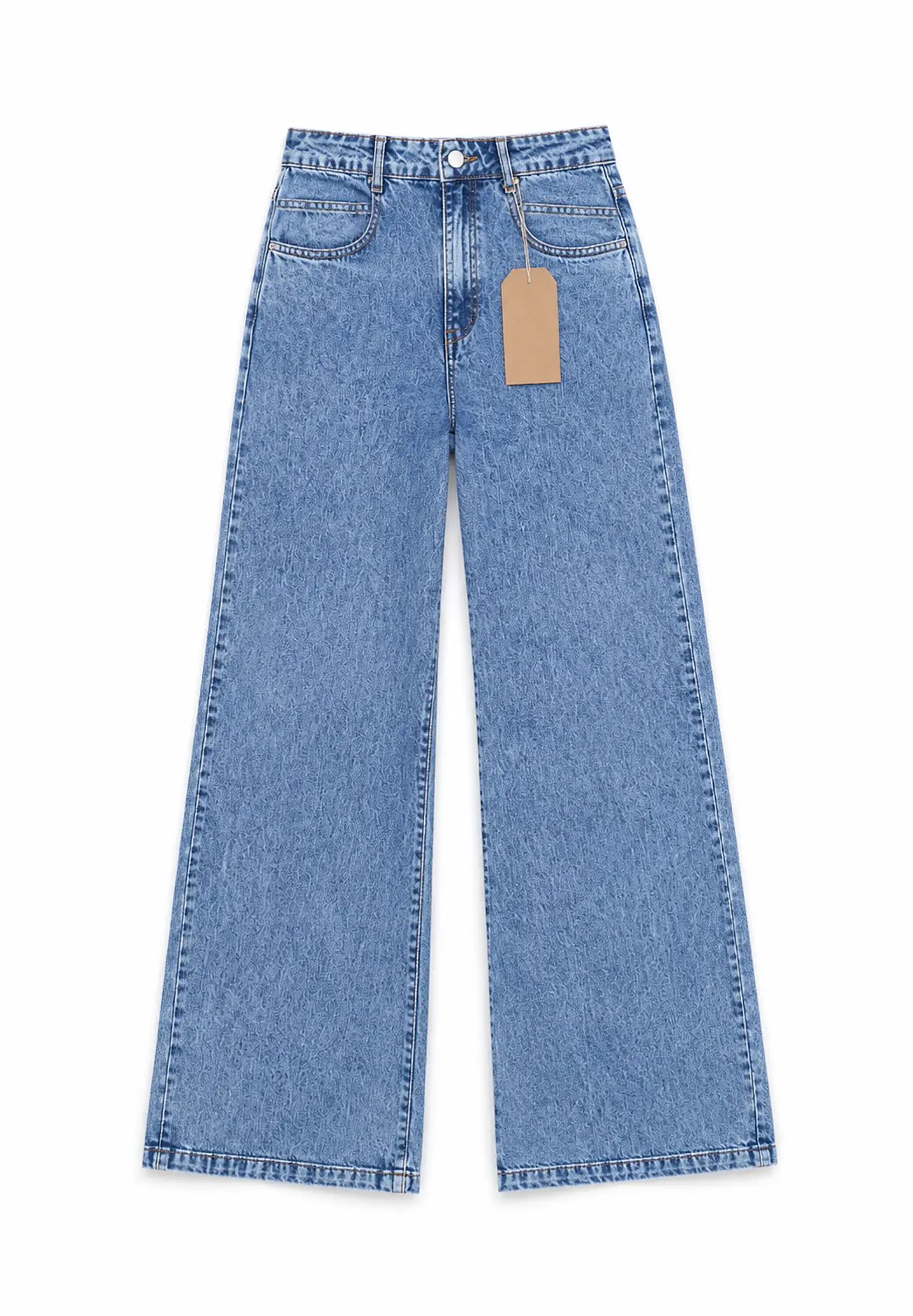Jeans Palazo Wide Leg Mujer Tiro Alto Azul Nevado 3