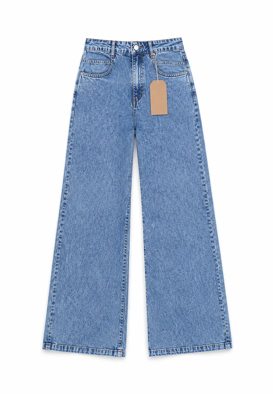 Jeans Palazo Wide Leg Mujer Tiro Alto Azul Nevado 3