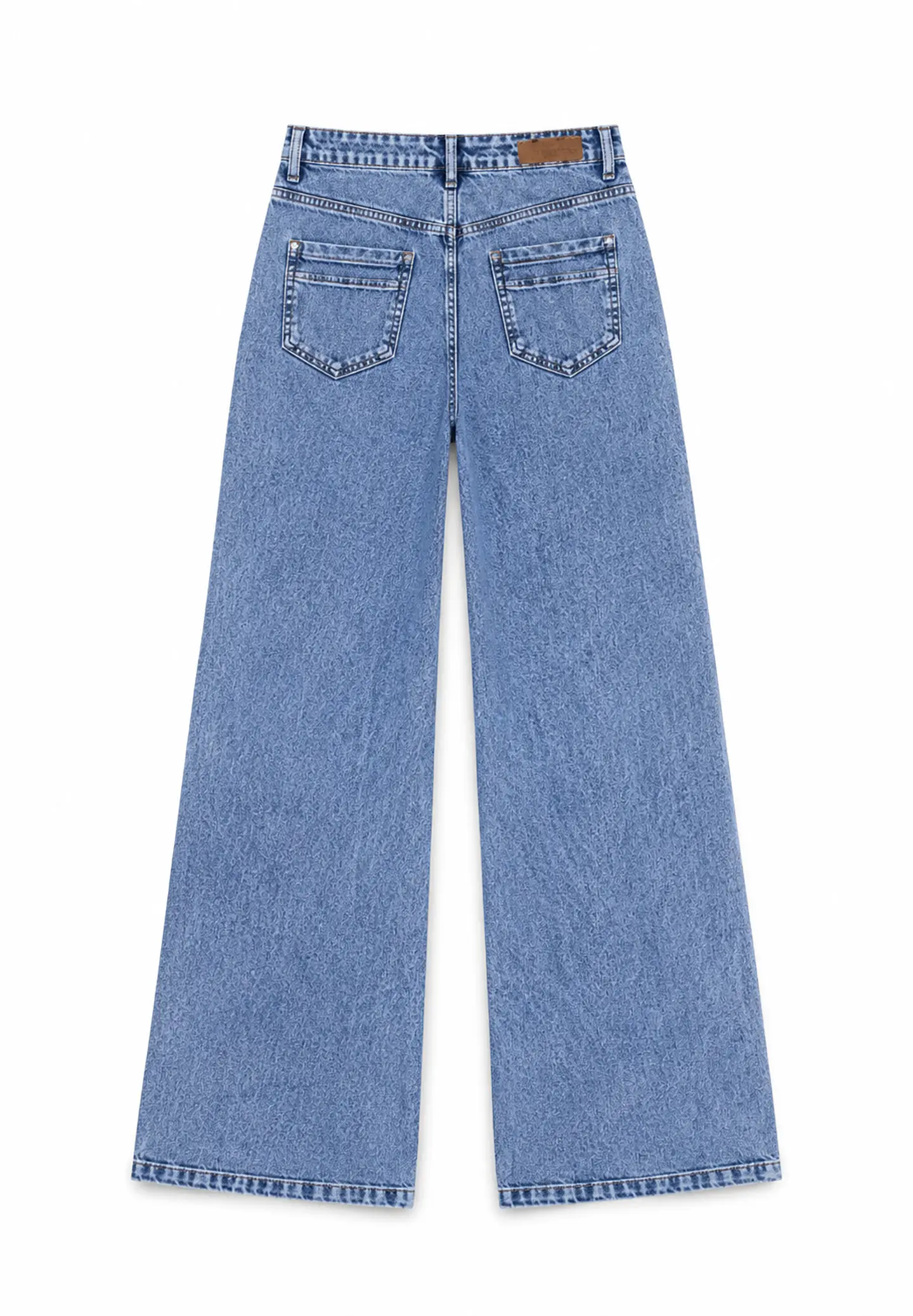 Jeans Palazo Wide Leg Mujer Tiro Alto Azul Nevado 4
