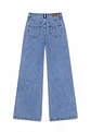 Jeans Palazo Wide Leg Mujer Tiro Alto Azul Nevado - Miniatura 4