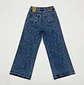 Jeans Wide Leg Mujer Tiro Alto Azul Jaspeado Basta Descocida - Miniatura 4