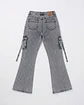 Jeans Flare Cargo Mujer Tiro Alto Gris Jaspeado - Miniatura 4