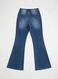 Jeans Flare Mujer Tiro Alto Azul Clásico Focalizado - Miniatura 4