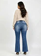Jeans Flare Mujer Tiro Alto Azul Clásico Focalizado - Miniatura 2