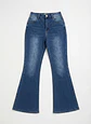 Jeans Flare Mujer Tiro Alto Azul Clásico Focalizado - Miniatura 3