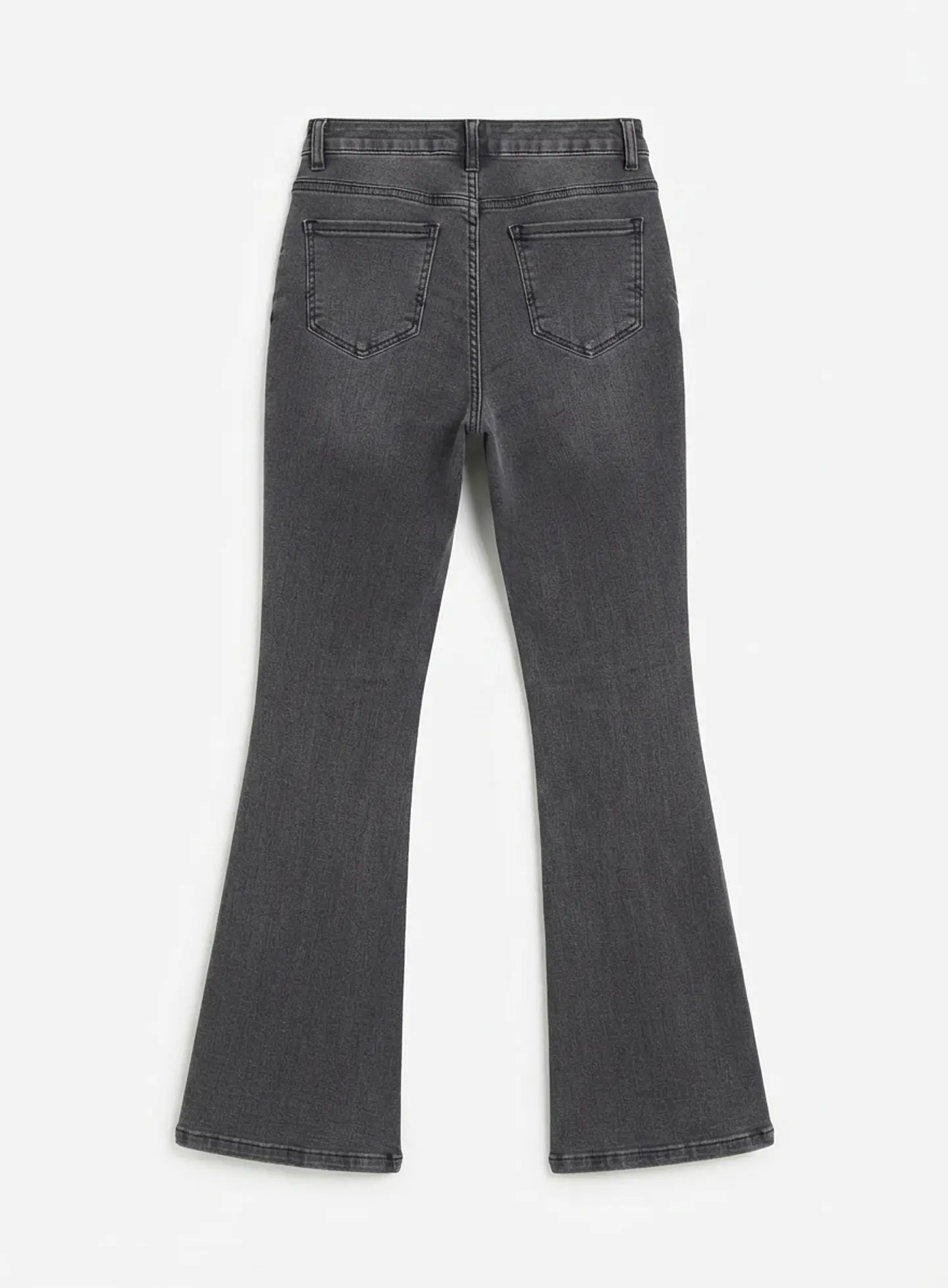 Jeans Flare Mujer Tiro Alto Grafito Costura Frontal 4