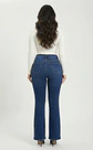 Jeans Flare Mujer Tiro Alto Azul Marino Costura Frontal - Miniatura 2