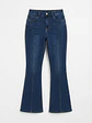 Jeans Flare Mujer Tiro Alto Azul Marino Costura Frontal - Miniatura 3