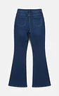 Jeans Flare Mujer Tiro Alto Azul Marino Costura Frontal - Miniatura 4