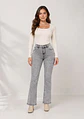 Jeans Flare Mujer Tiro Alto Gris Nevado - Miniatura 1