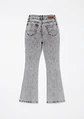 Jeans Flare Mujer Tiro Alto Gris Nevado - Miniatura 4