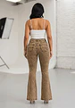 Jeans Flare Acampanado Beige Nevado Con Push-up - Miniatura 3