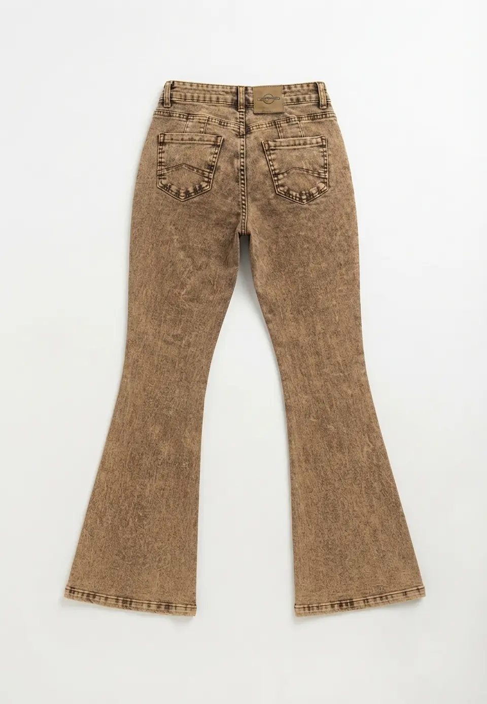 Jeans Flare Acampanado Beige Nevado Con Push-up 4