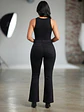 Jeans Flare Acampanado Negro Tiro Alto Elasticado con Push-Up - Miniatura 2