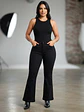 Jeans Flare Acampanado Negro Tiro Alto Elasticado con Push-Up - Miniatura 1