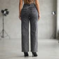 Jeans Wide Leg Tiro Alto Elasticado Gris Oscuro Nevado - Miniatura 3