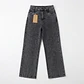Jeans Wide Leg Tiro Alto Elasticado Gris Oscuro Nevado - Miniatura 2