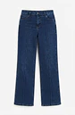 Jeans Wide Leg Tiro Alto Elasticado Azul Marino - Miniatura 3
