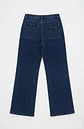 Jeans Wide Leg Tiro Alto Elasticado Azul Marino - Miniatura 4